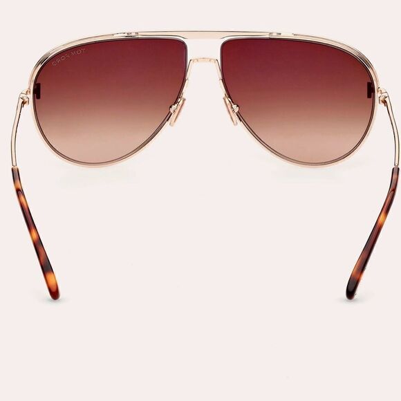 Tom Ford Theo 60mm Gradient Pilot Sunglasses Rose Gold MSPR $ 550.00 - Picture 5 of 8